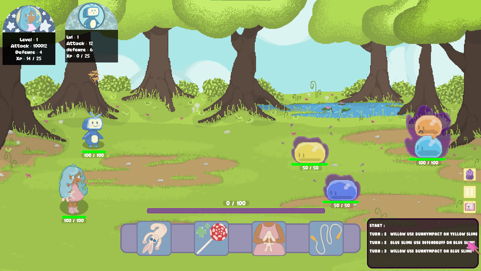 Slumber Quest — forest battle