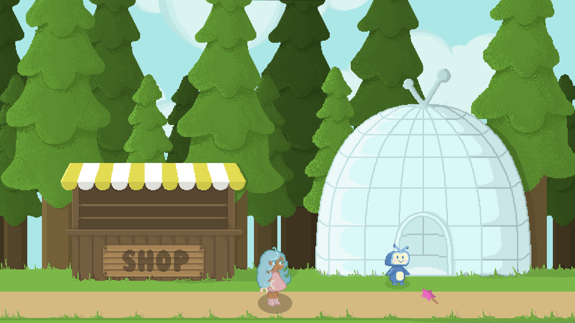 Slumber Quest — shop and igloo